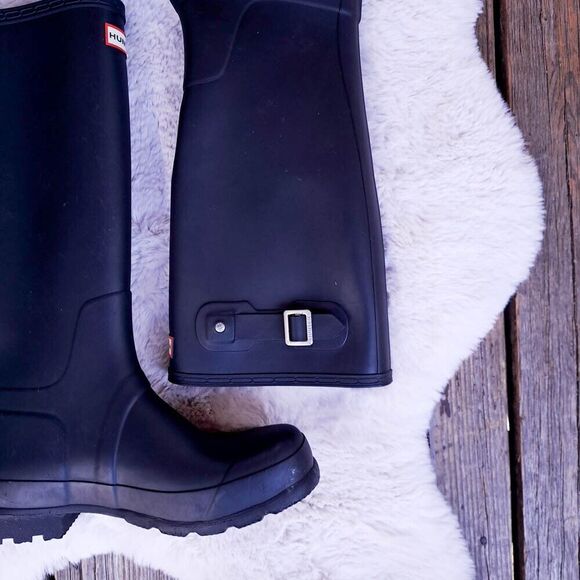 Hunter Boots Women's Size 10 Original Tall Matte Black Rain Boots EUC - Picture 6 of 13